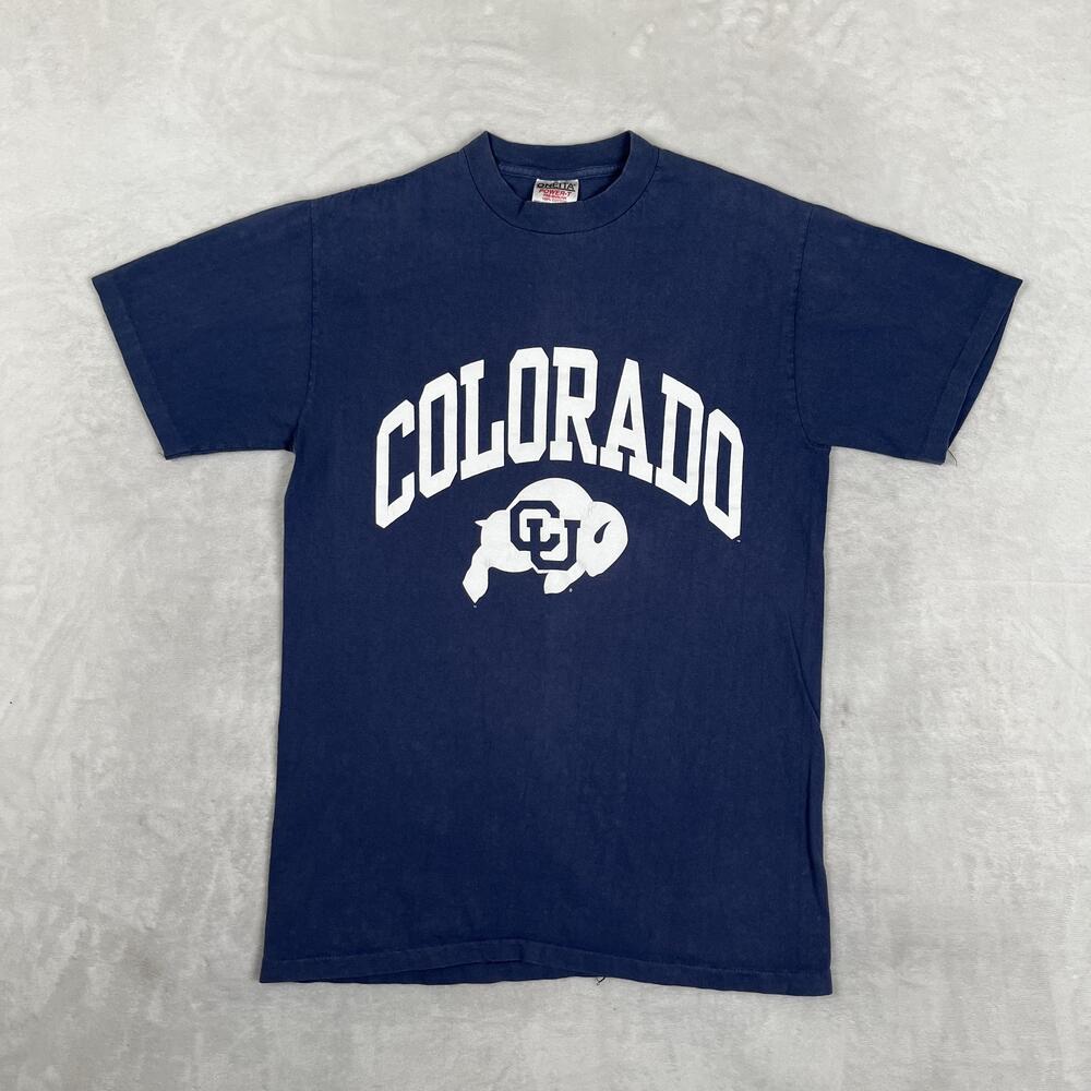 Vintage Colorado Buffaloes Shirt Mens Medium Blue Single Stitch Oneita 90s